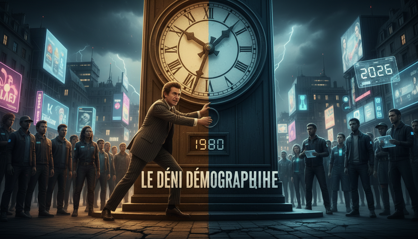 julien damon critique un « déni démographique » concernant les retraites, expliquant comment, au début des années 80, l'idée de réduire l'âge légal de départ à la retraite était une illusion face aux réalités démographiques.